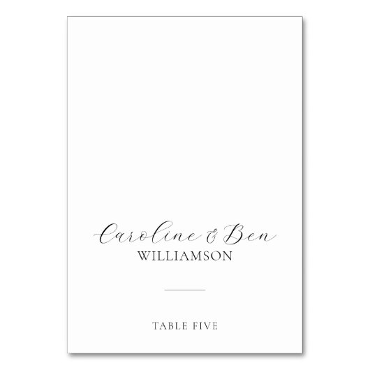 オーダーメイド モダン ミニマル ブラック ホワイト プレイス カード (正面)