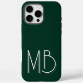 オーダーメイド モダン モノグラム フォレストグリーン Case-Mate iPhoneケース (裏面)