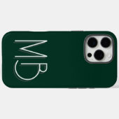 オーダーメイド モダン モノグラム フォレストグリーン Case-Mate iPhoneケース (裏面 (横))