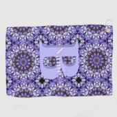 オーダーメイド モノグラム はじめの文字 名前 花の芸術 ゴルフタオル (横)