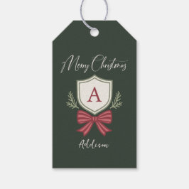 オーダーメイド モノグラム ストライプ リボン メリークリスマス ギフトタグ
