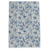 オーダーメイド モノグラム ブルー トワール クリスマス オーナメント ミディアムペーパーバッグ (裏面)