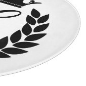 オーダーメイド モノグラム ライラックの葉 & クラウン カッティングボード (角)