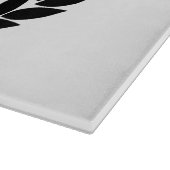 オーダーメイド モノグラム ライラックの葉 & クラウン カッティングボード (角)