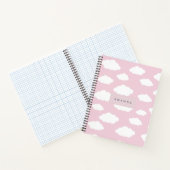 オーダーメイド モノグラム 可愛い ガーリー ピンク クラウド ギフト ノートブック (内部)