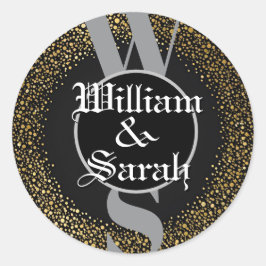 オーダーメイド モノグラム 名前 ゴールド ブラック グレー おしゃれ ラウンドシール