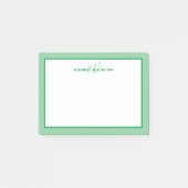 オーダーメイド モノグラム 名前 ミニマル かわいい 緑 ポストイット (正面)