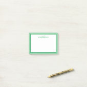 オーダーメイド モノグラム 名前 ミニマル かわいい 緑 ポストイット (デスク上)