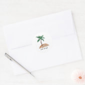 オーダーメイド モノグラム 結婚式 ヤシの木 マリン ラウンドシール (封筒)