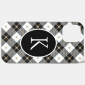 オーダーメイド モノグラム 黒 白 ゴールド ブレイド Case-Mate iPhoneケース (裏面 (横))