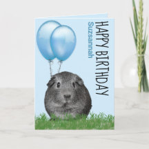 オーダーメイド モルモットの誕生日 青い風船