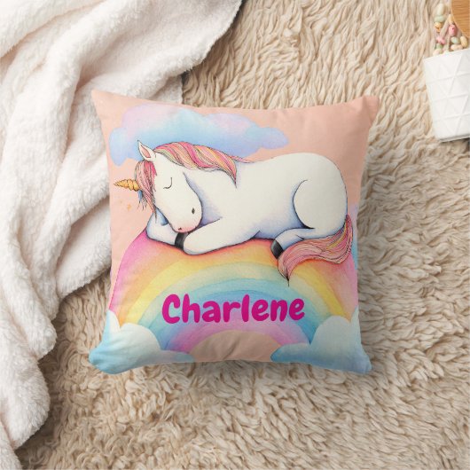 オーダーメイド ユニコーン ギフト, 水彩絵の具, クッション (ブランケット)
