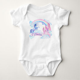 オーダーメイド ユニコーン 女の子 ベビーTシャツ ベビーボディスーツ