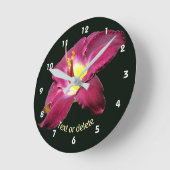 オーダーメイド ユリの花 ラウンド壁時計 (傾斜)