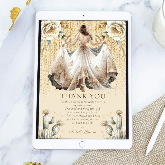 オーダーメイド ラグジュアリー アイボリー&ゴールド キンセアニエラ 感謝 招待状