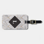 オーダーメイド ラグジュアリー ホワイト マーブル スーツタグ ラゲッジタグ (正面横)