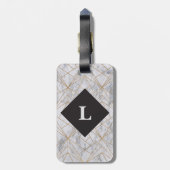 オーダーメイド ラグジュアリー ホワイト マーブル スーツタグ ラゲッジタグ (裏面縦)