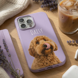 オーダーメイド ラベンダー 犬 写真 カスタム iPhone 15 PROケース