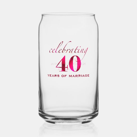 オーダーメイド ルビー色の40周年記念ギフト ガラス缶 (正面)