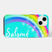 オーダーメイド レインボーアクア iPhoneケース iPhone 14ケース (裏面横)