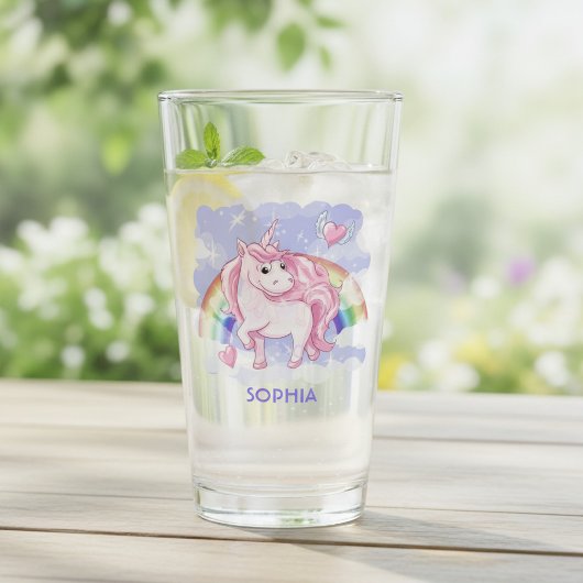 オーダーメイド レインボー ユニコーン 名前 ギフト タンブラーグラス