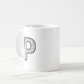 オーダーメイド レターP セラミック マグカップ (正面左)
