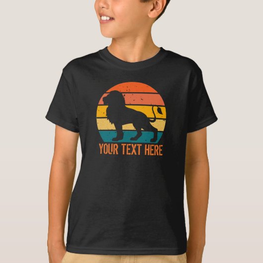 オーダーメイド レトロ ライオン Tシャツ (正面)