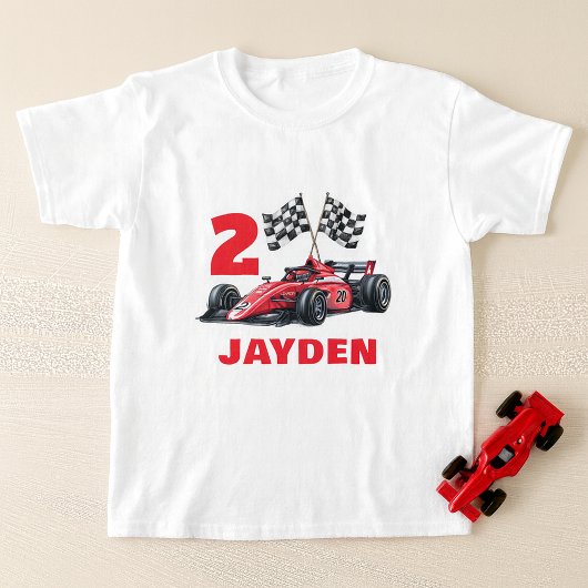 オーダーメイド レーシング 誕生日Tシャツ 男の子用 Tシャツ