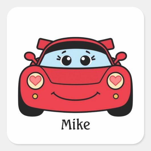 オーダーメイド レースカー バレンタイン ステッカー (正面)