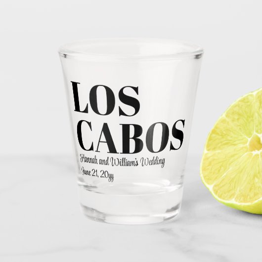 オーダーメイド ロス・カボス 目的地 ウェディング ウェルカム ショットグラス (正面)