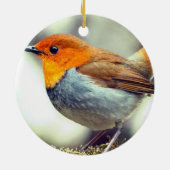 オーダーメイド ロビン 鳥 写真 セラミックオーナメント (裏面)