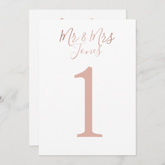 オーダーメイド ローズゴールド ウェディング テーブルナンバー (正面/裏面)
