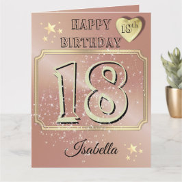 オーダーメイド ローズゴールド 18歳の誕生日カード カード