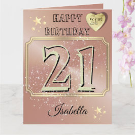 オーダーメイド ローズゴールド 21歳の誕生日カード カード