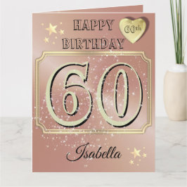オーダーメイド ローズゴールド 60歳の誕生日カード カード