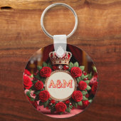 👑 オーダーメイド ローズ クラウン モノグラム 名前 ギフト 🌹 キーホルダー (裏面)