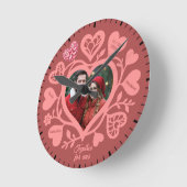 オーダーメイド ローズ フォト ハート ウォール クロック (傾斜)