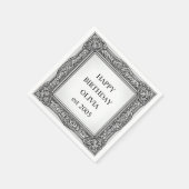 オーダーメイド ヴィクトリアン スクロール フレーム ナプキン - エレガント スタンダードカクテルナプキン (角)