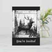 オーダーメイド ヴィンテージ デザイン ハンター、バチェラーパーティー招待状 招待状 (スタンド正面)