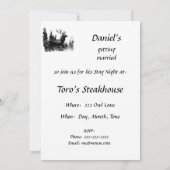 オーダーメイド ヴィンテージ デザイン ハンター、バチェラーパーティー招待状 招待状 (裏面)