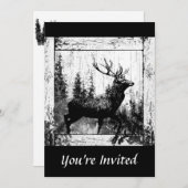 オーダーメイド ヴィンテージ デザイン ハンター、バチェラーパーティー招待状 招待状 (正面/裏面)