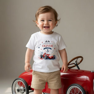 オーダーメイド ヴィンテージ フォーミュラ レースカー 誕生日 トドラーTシャツ