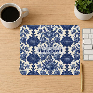 オーダーメイド ヴィンテージ フランスの花柄 ジュイイの綿布 マウスパッド