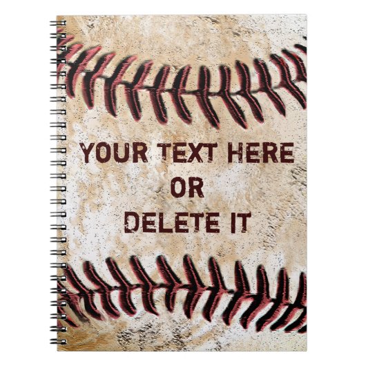 オーダーメイド ヴィンテージ 野球 ノート YOUR TEXT (正面)