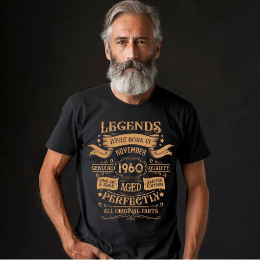 オーダーメイド ヴィンテージ 65歳の誕生日 ウイスキーラベル Tシャツ