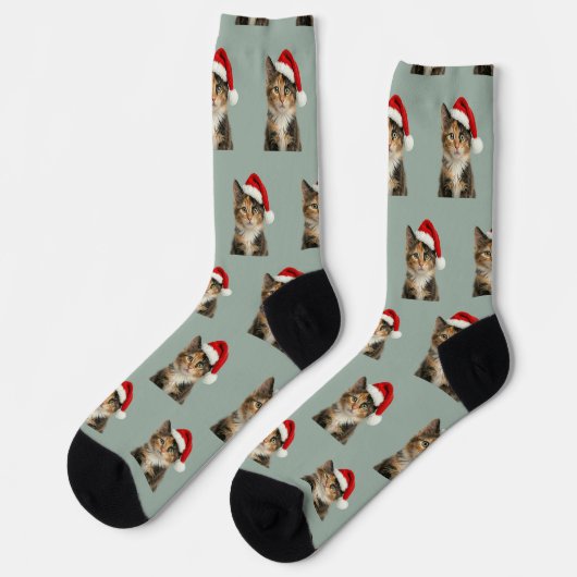 オーダーメイド 三毛猫 クリスマス ソックス (左)