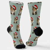 オーダーメイド 三毛猫 クリスマス ソックス (傾斜あり)
