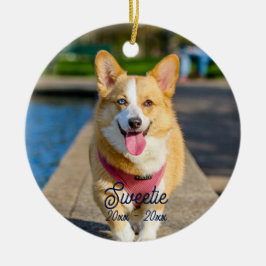 オーダーメイド 個別のメモリアル 猫 犬 フォト セラミックオーナメント