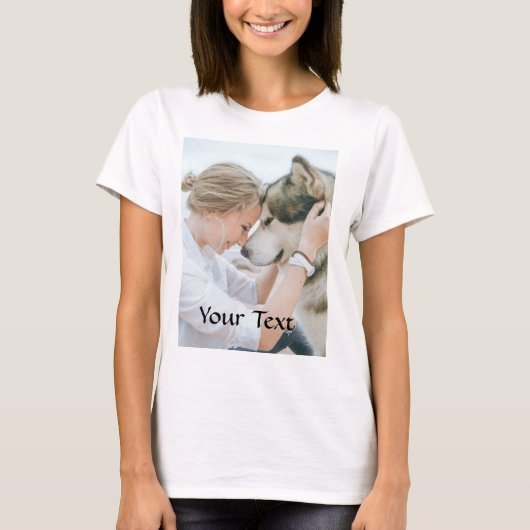 オーダーメイド - 写真とテキストを追加 Tシャツ (正面)