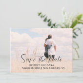 オーダーメイド 写真付き結婚式延期・日程のお知らせカード 案内状 (スタンド正面)